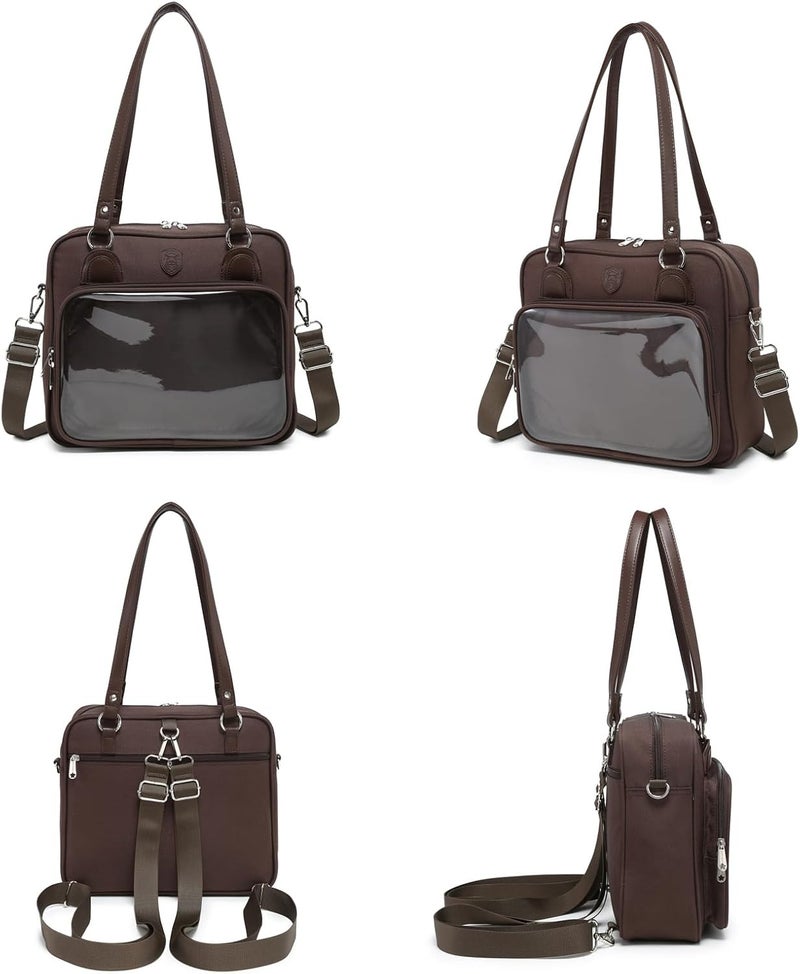 CHERRY SAUCE Oxford Ita Bag Crossbody Shoulder Bag Satchel Messenger Backpack Multi-Purpose Pins Display - Image 5
